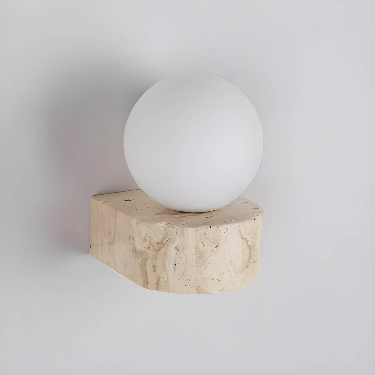 Travertine & glass wall light LED