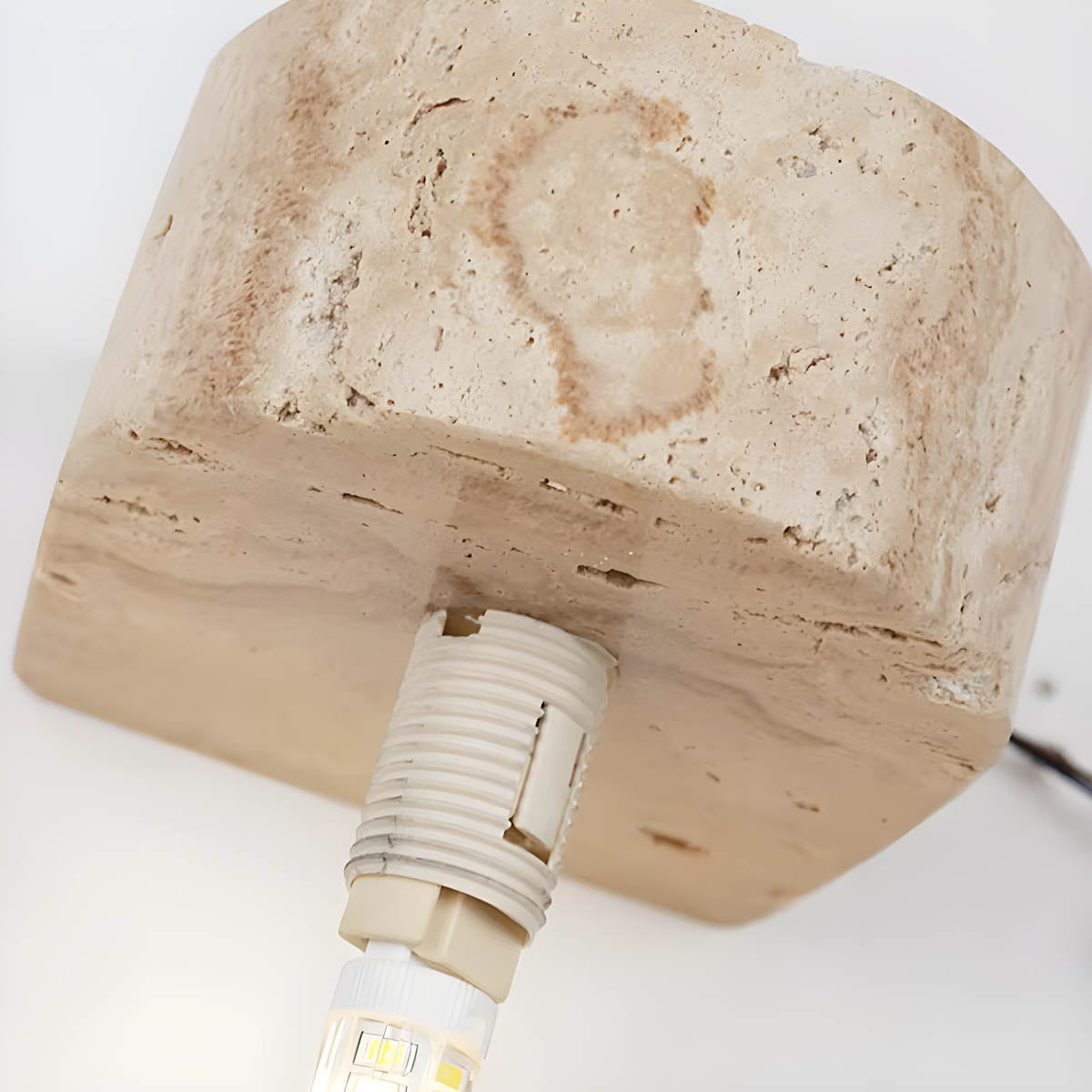 Travertine & glass wall light LED