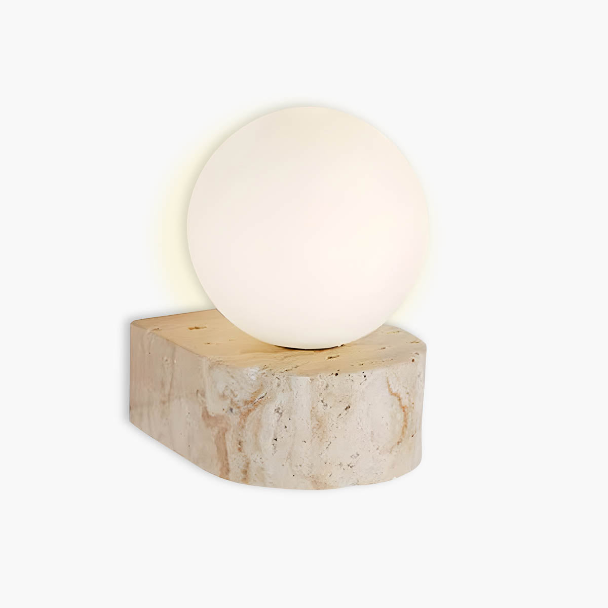Travertine & glass wall light LED