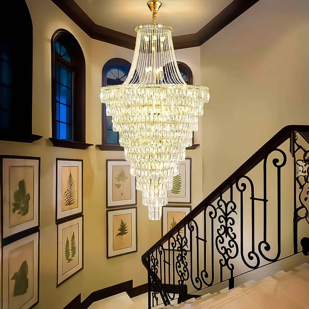 Versailles Iron & K9 Crystal Chandelier with E14 LEDs