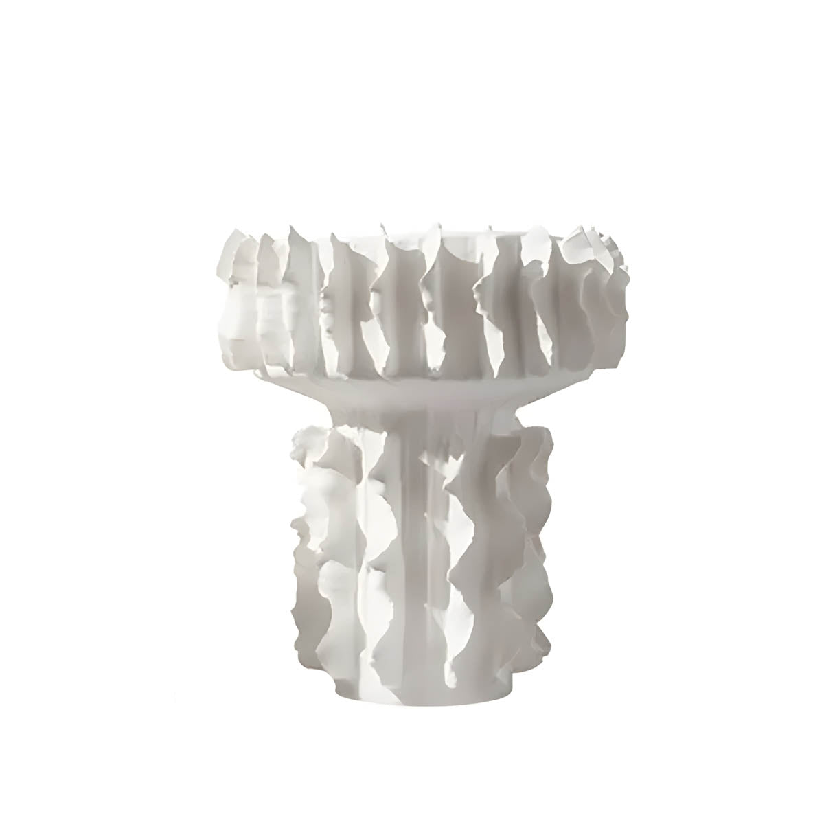 Ceramic Decorative Vase with Sculptural Pleated Design