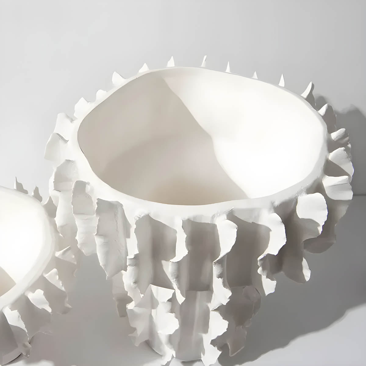 Ceramic Decorative Vase with Sculptural Pleated Design