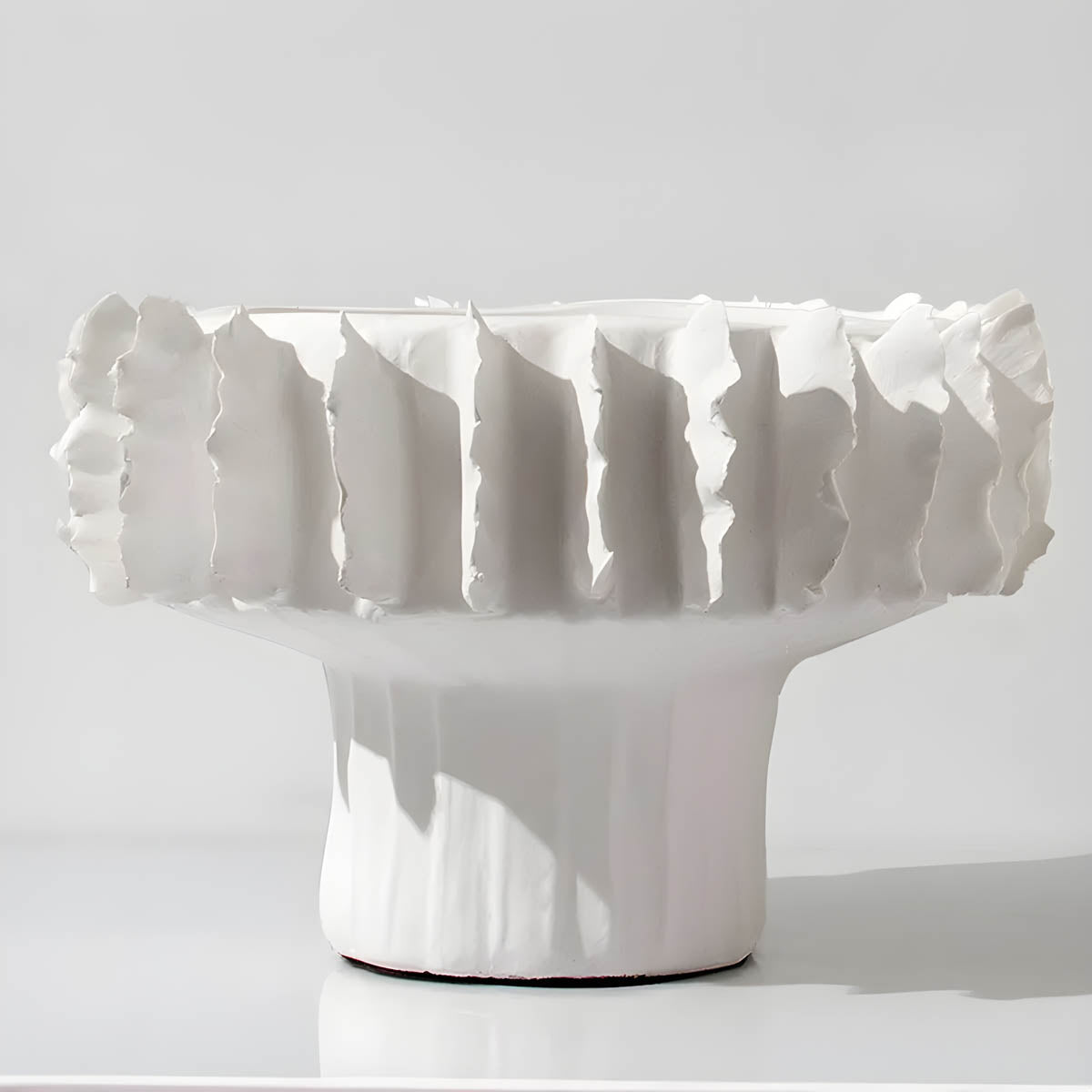 Ceramic Decorative Vase with Sculptural Pleated Design