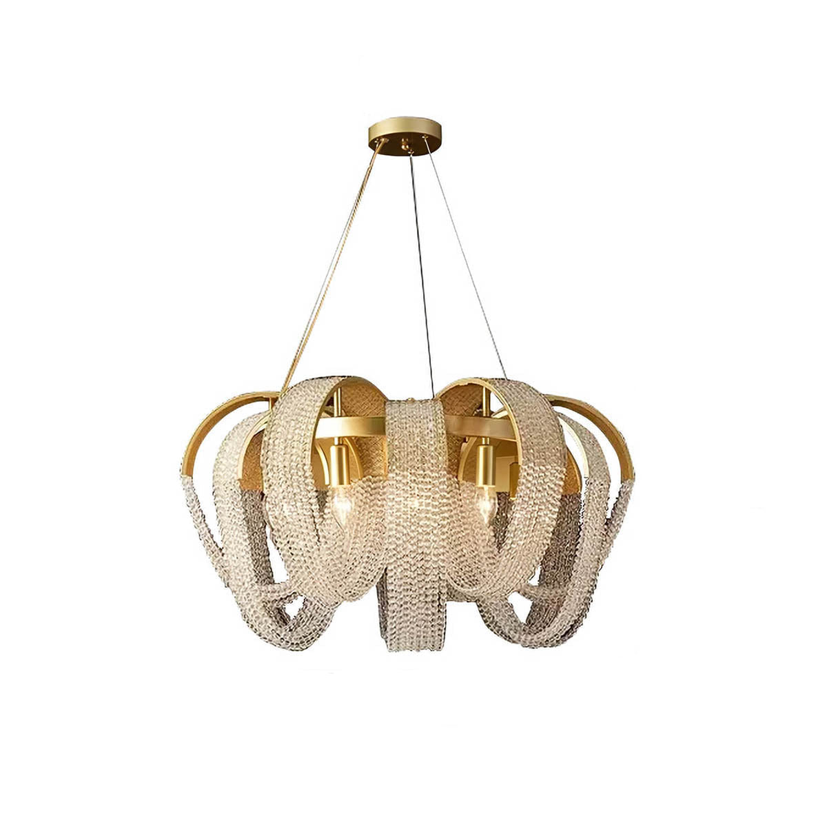Metal & Crystal Bead Chandelier E14 26-85 cm Elegant Statement