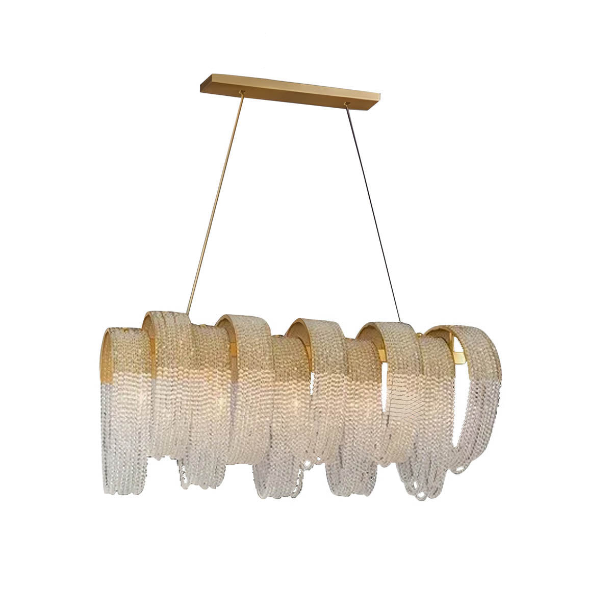 Metal & Crystal Bead Chandelier E14 26-85 cm Elegant Statement