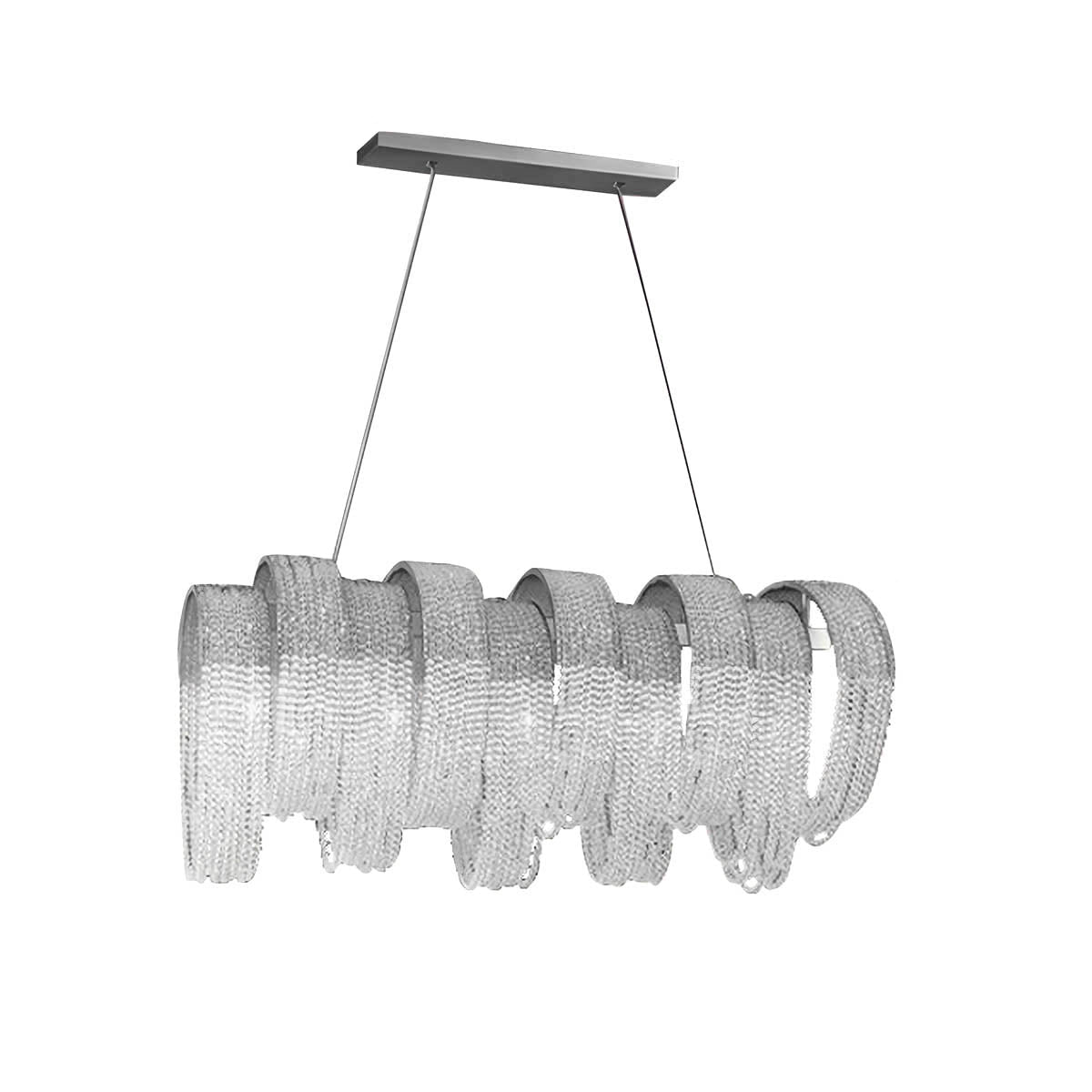 Metal & Crystal Bead Chandelier E14 26-85 cm Elegant Statement