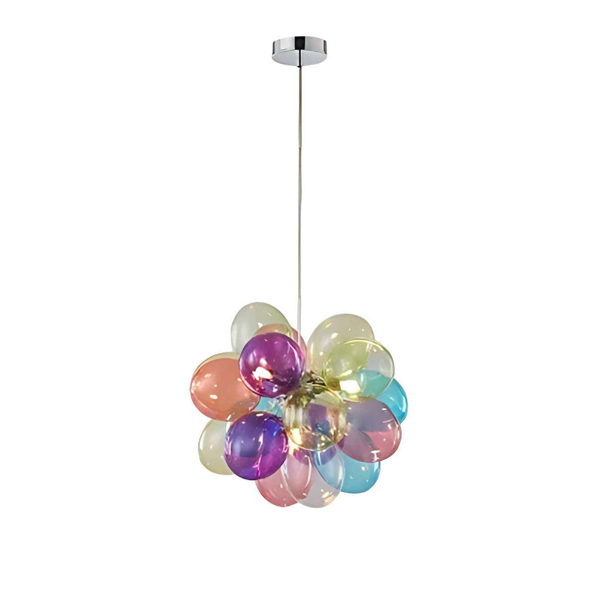 Multicolour Glass Bubble Cluster Chandelier