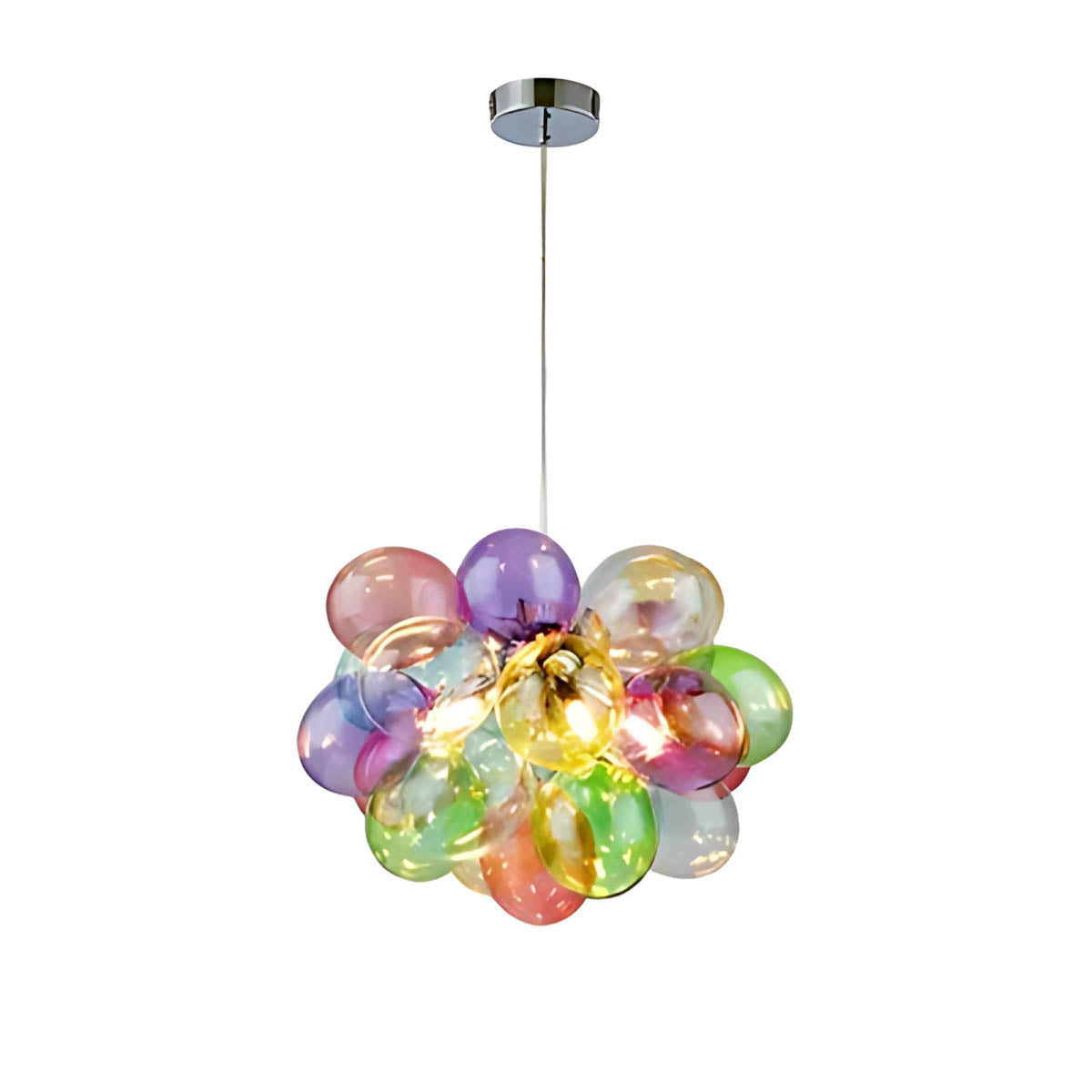 Multicolour Glass Bubble Cluster Chandelier