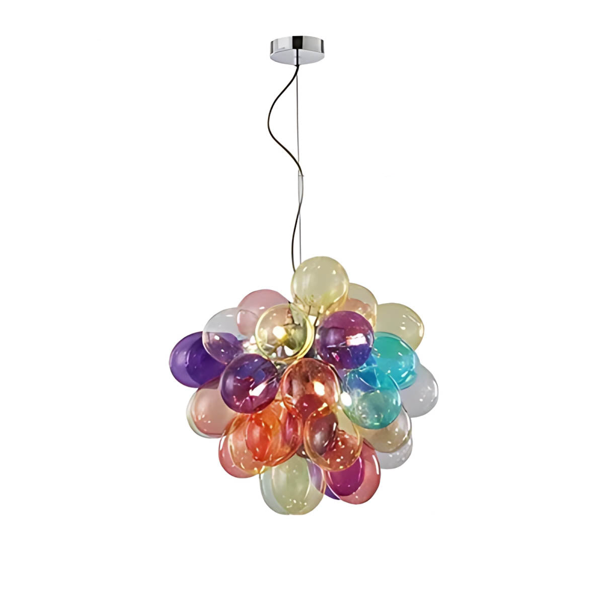 Multicolour Glass Bubble Cluster Chandelier