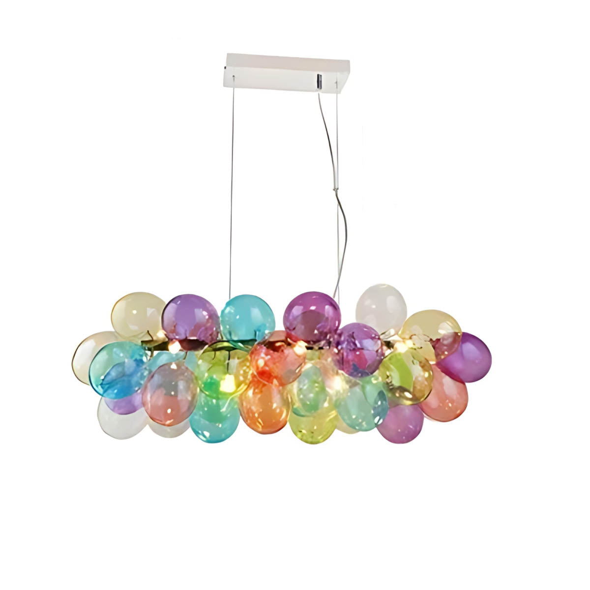 Multicolour Glass Bubble Cluster Chandelier