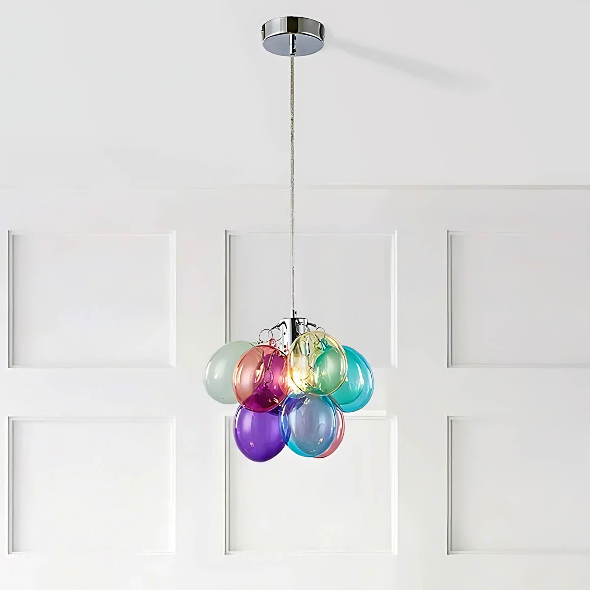 Multicolour Glass Bubble Cluster Chandelier