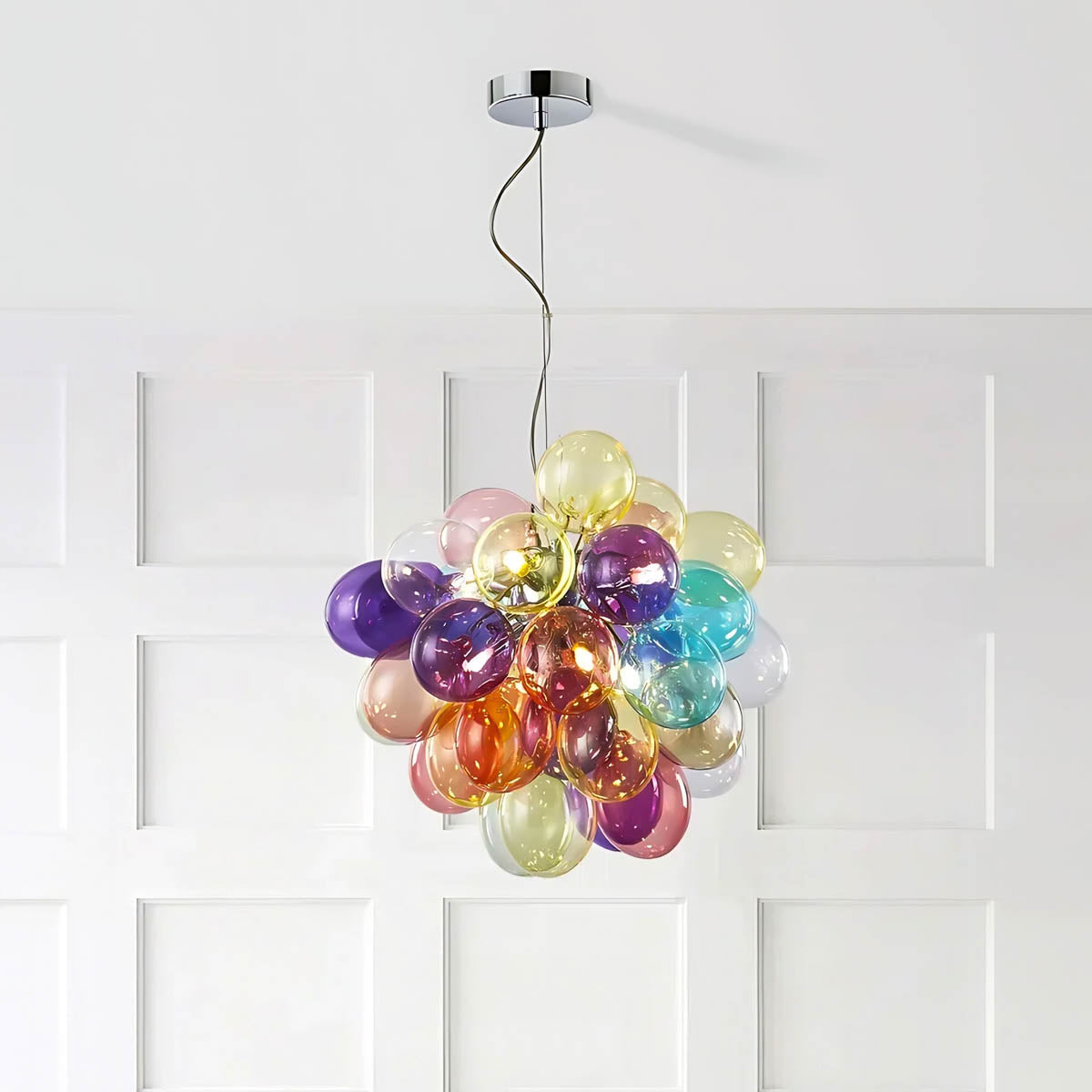 Multicolour Glass Bubble Cluster Chandelier