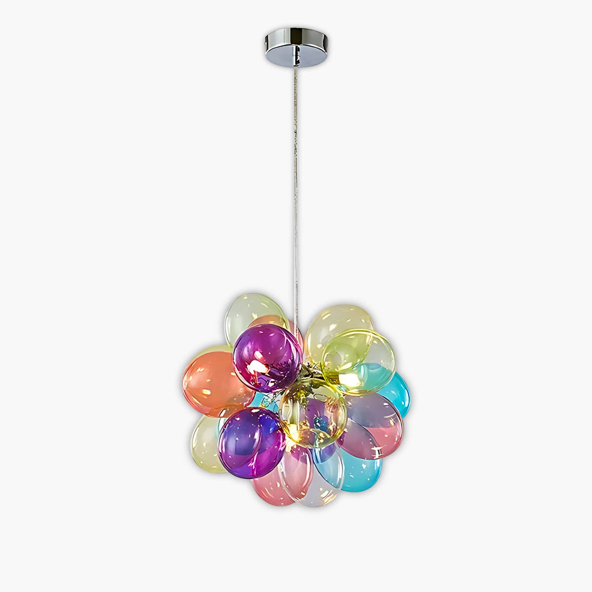 Multicolour Glass Bubble Cluster Chandelier