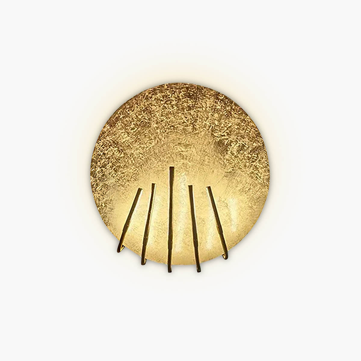 VITRUVIUS gold foil metal wall light with artistic cutouts