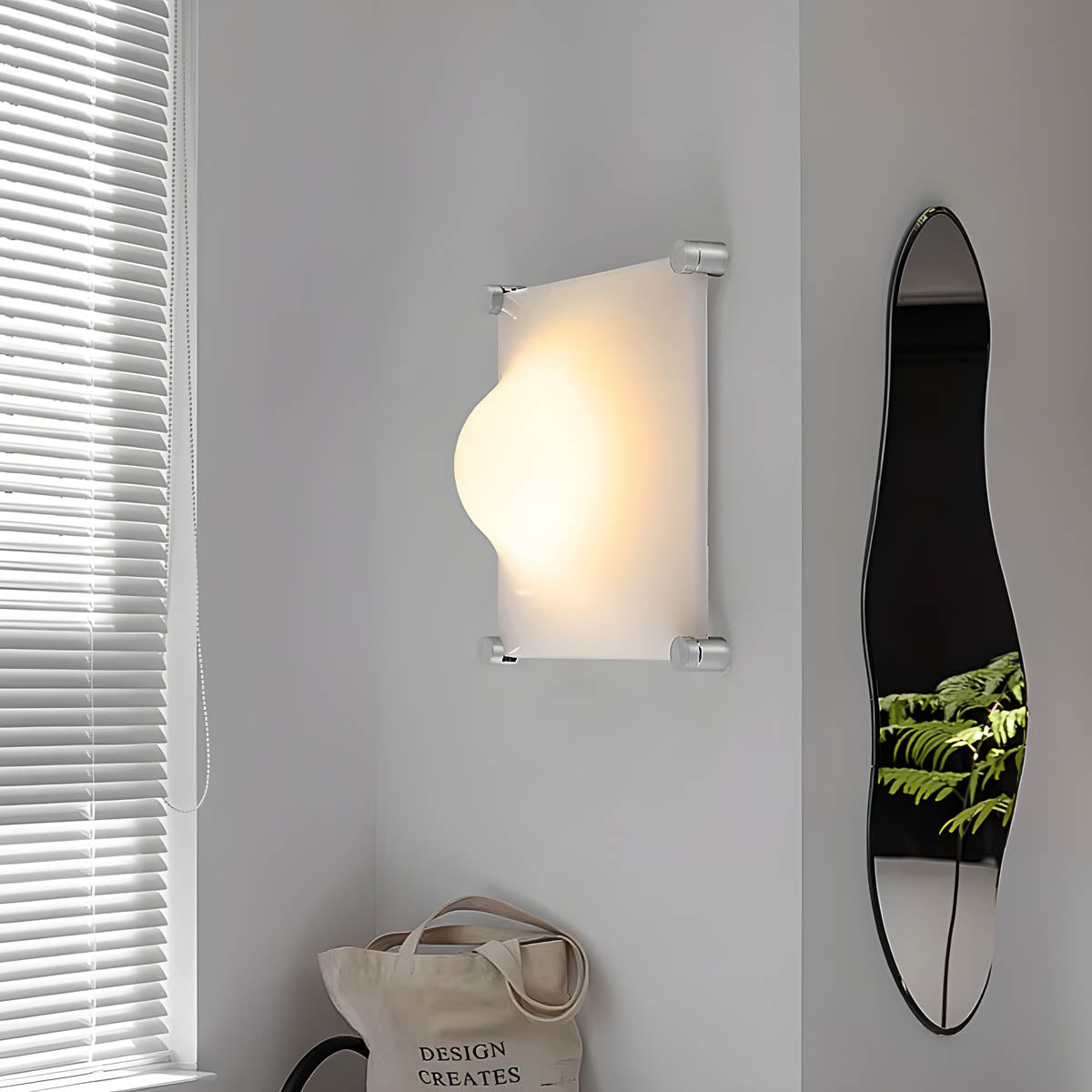 Wall light in acrylic & metal with integrated LED