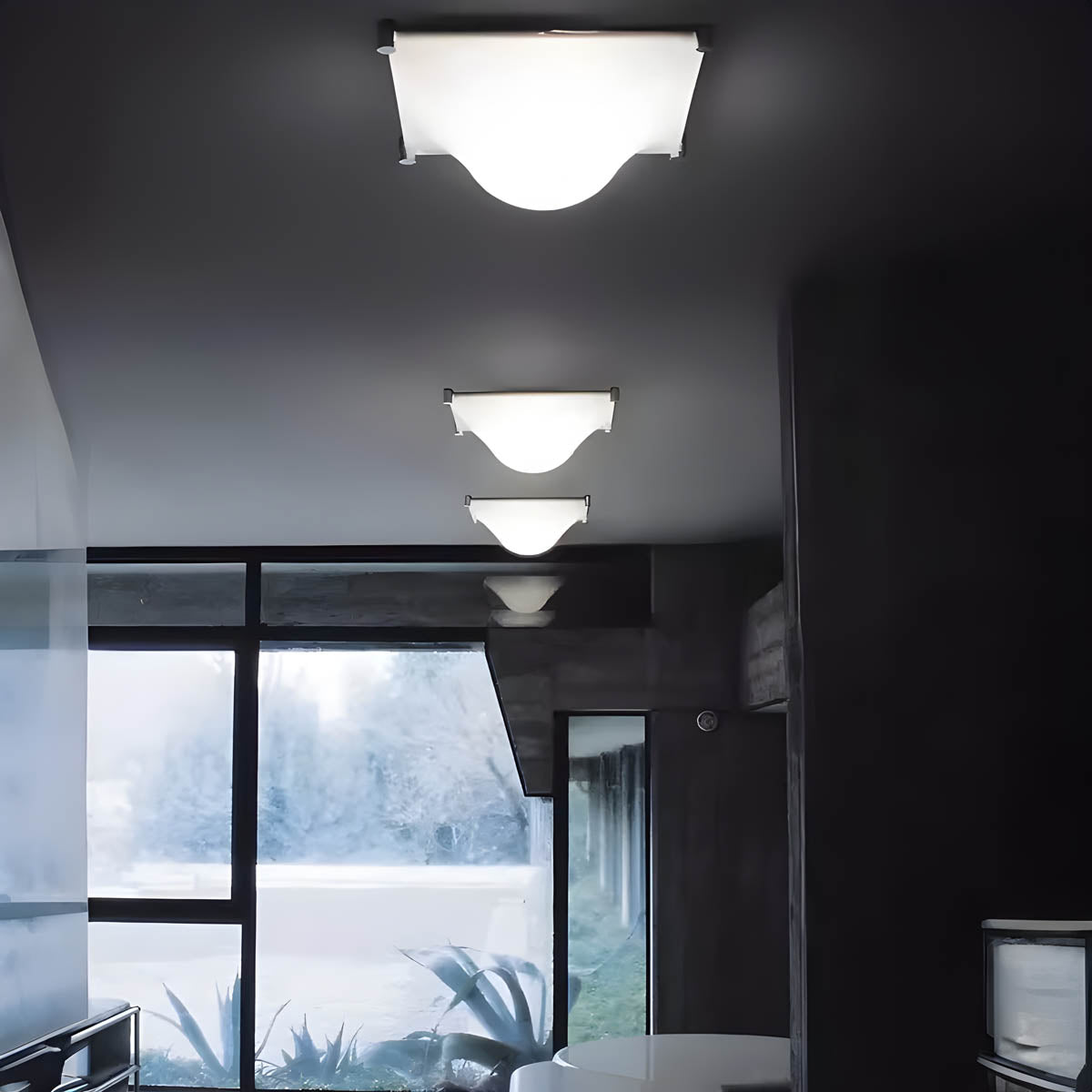 Wall light in acrylic & metal with integrated LED