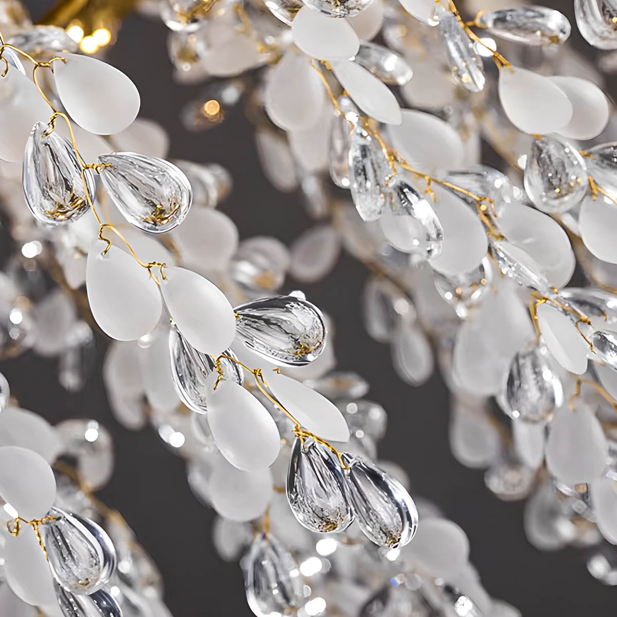 Chandelier with crystal & aluminium branches