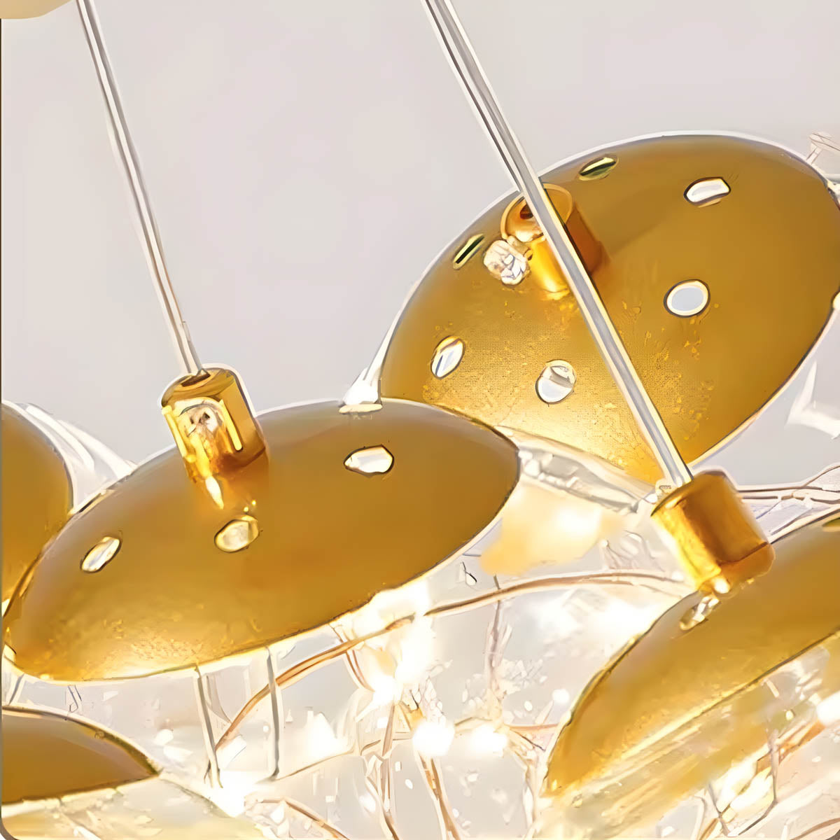 Glass & Iron Globe Chandelier LED 45-76 cm