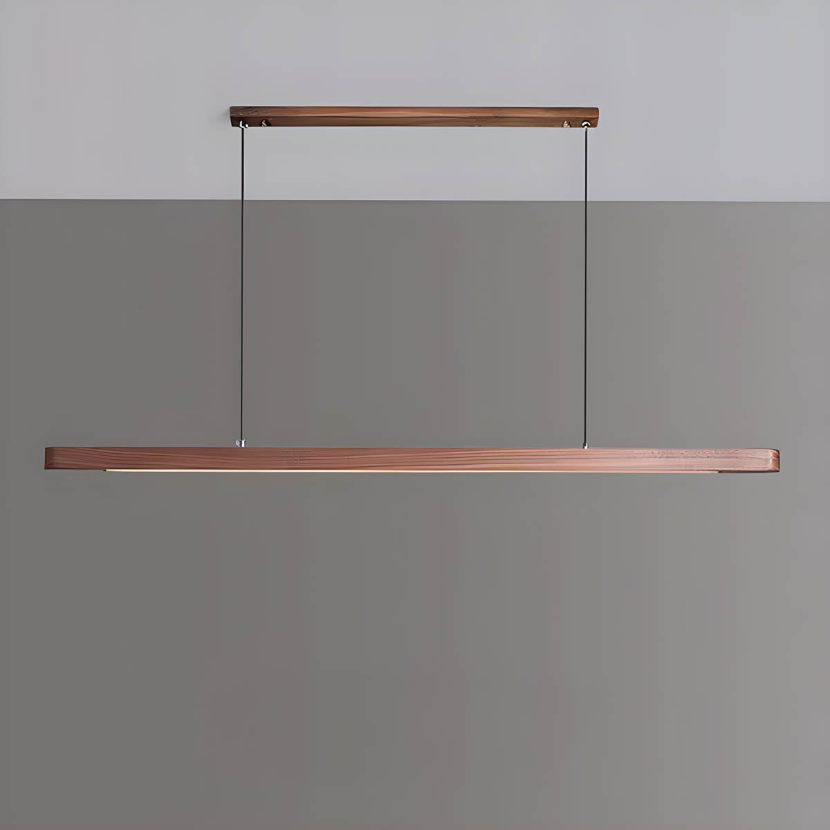 Wood and metal remote-control LED pendant light