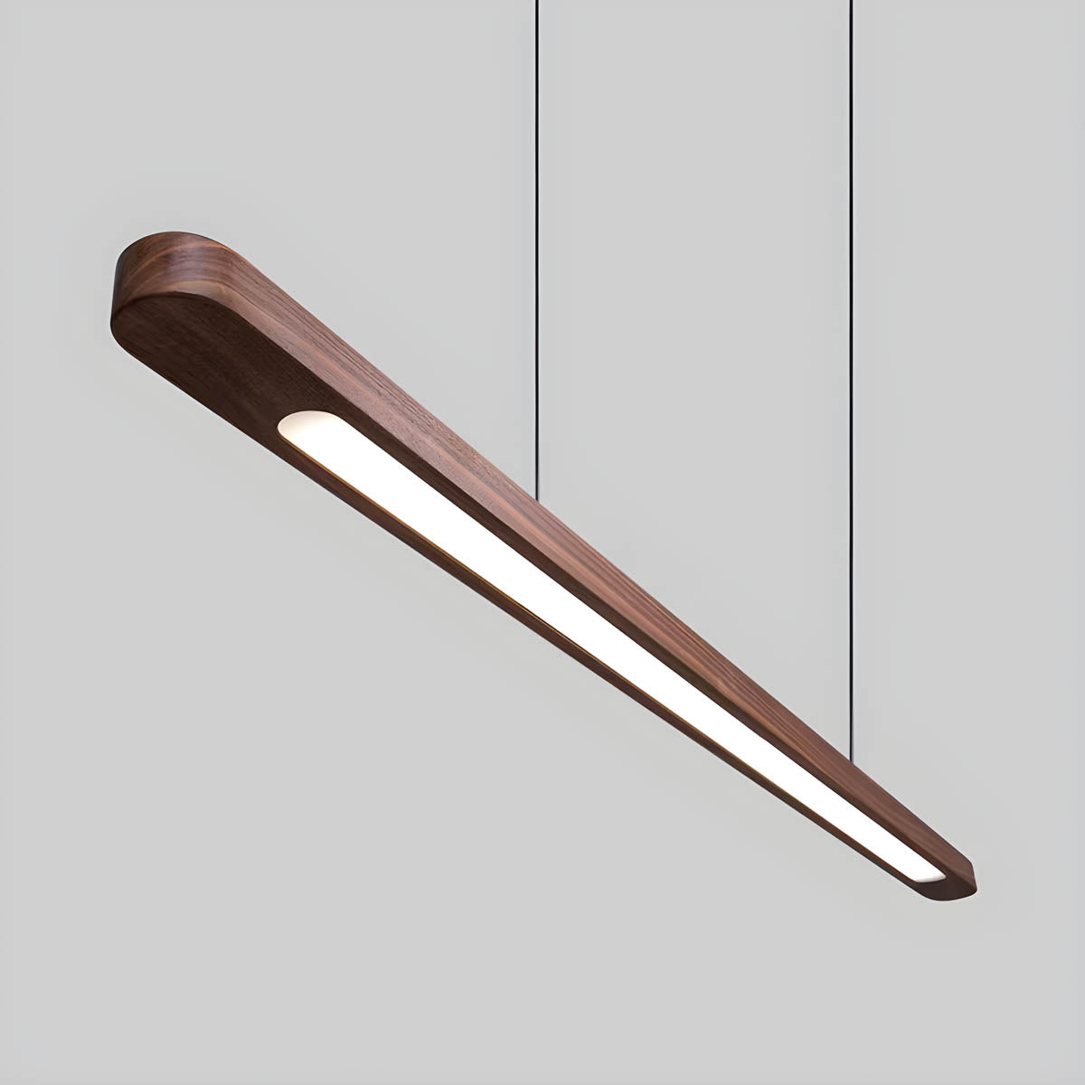 Wood and metal remote-control LED pendant light