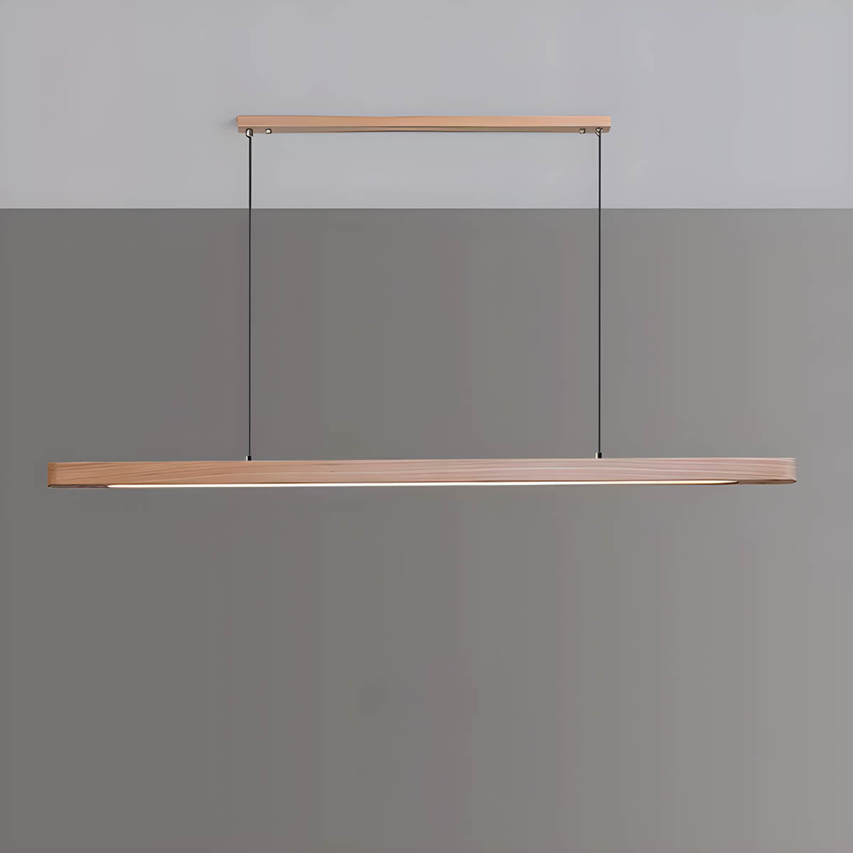 Wood and metal remote-control LED pendant light