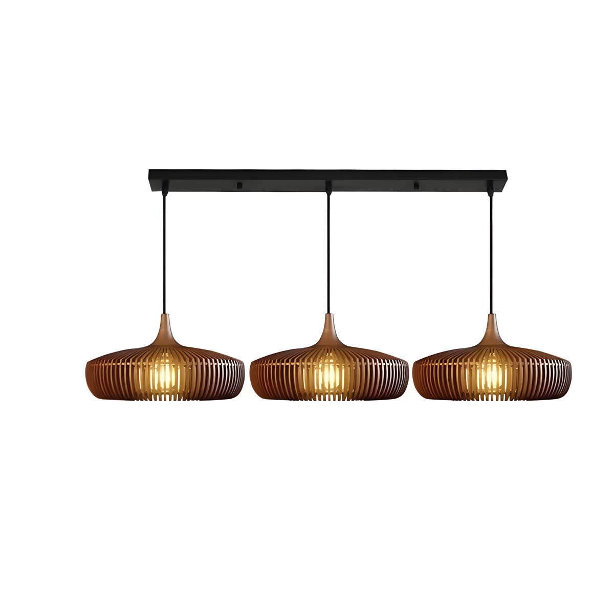 Wooden birdcage pendant light