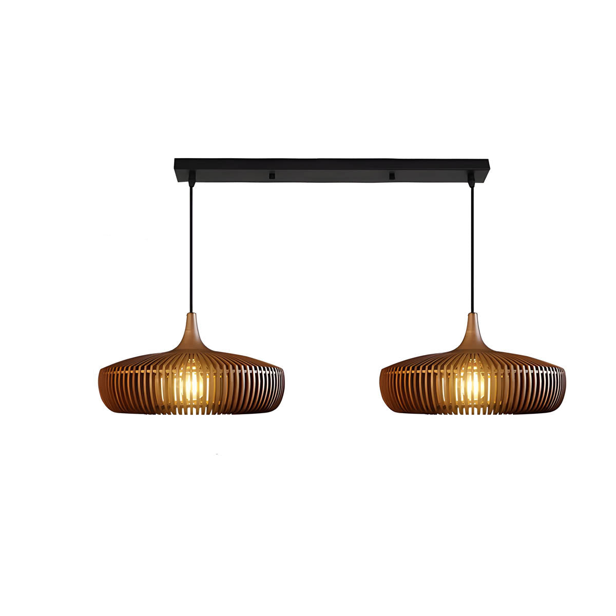 Wooden birdcage pendant light