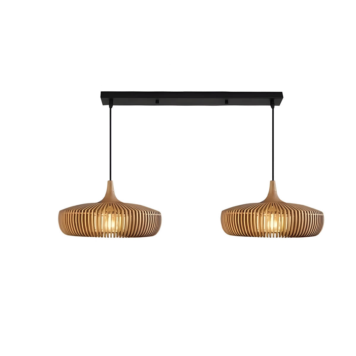 Wooden birdcage pendant light