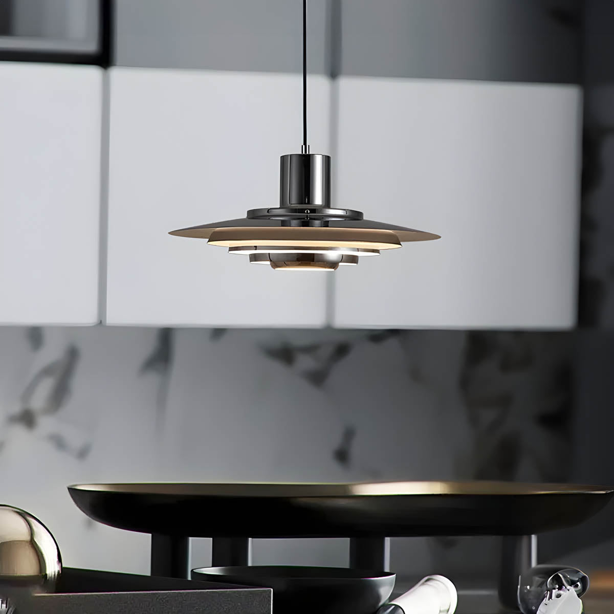 Modern aluminium & iron pendant light