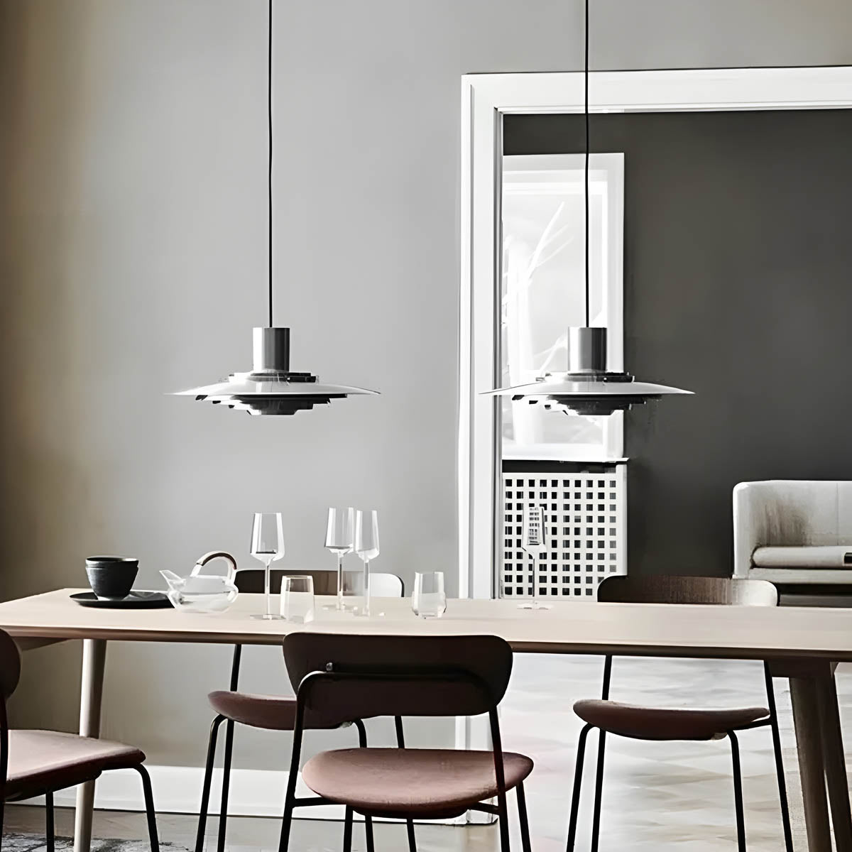 Modern aluminium & iron pendant light