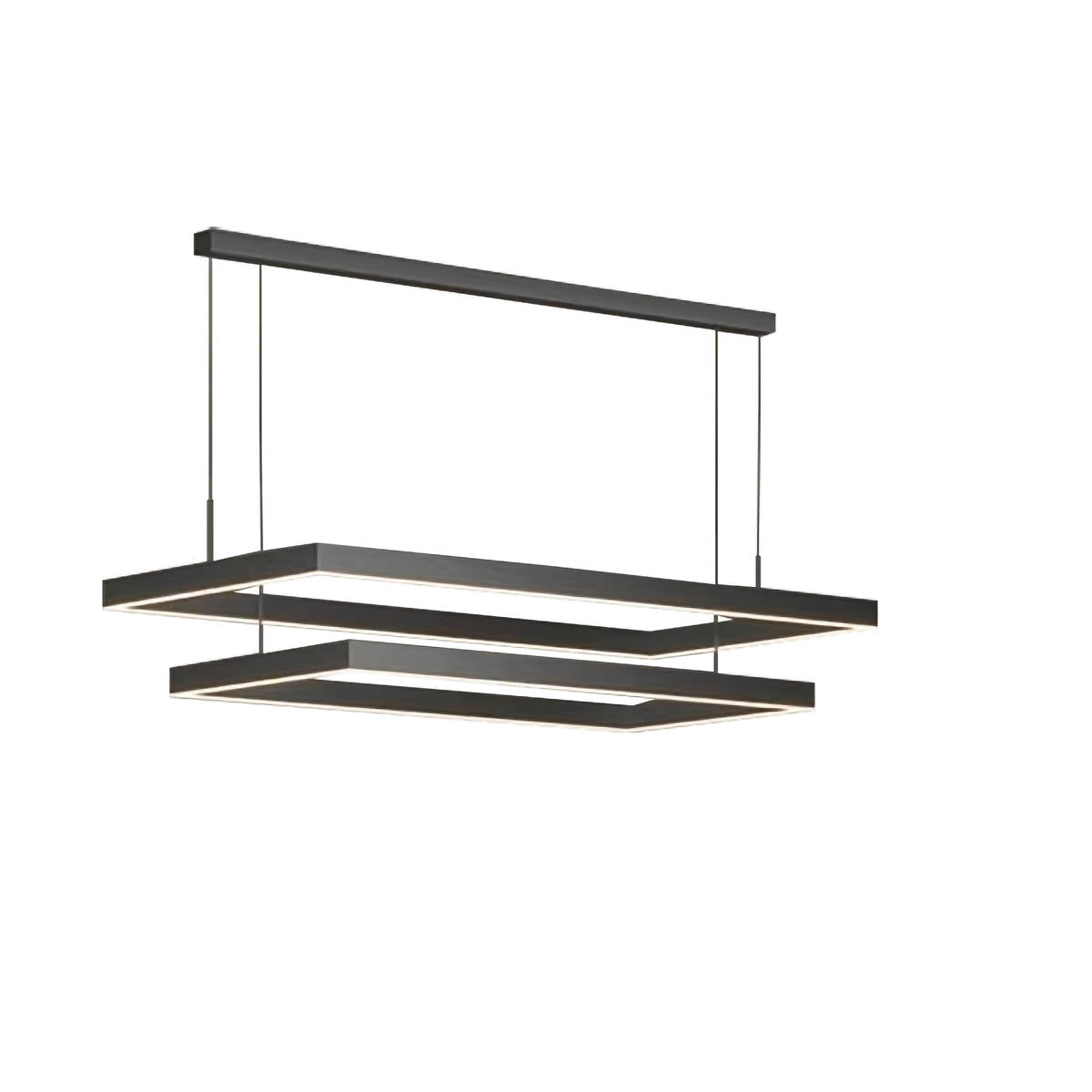 Architectural Iron & Acrylic LED Pendant — Linear & Layered Modern Lighting