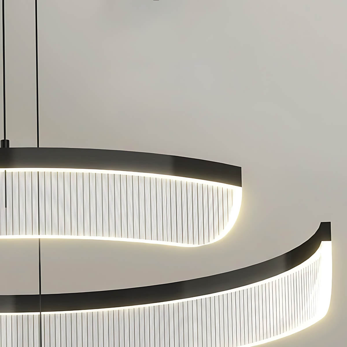 Spiral Multi-Ring Aluminium & Acrylic LED Chandelier ZEPHY