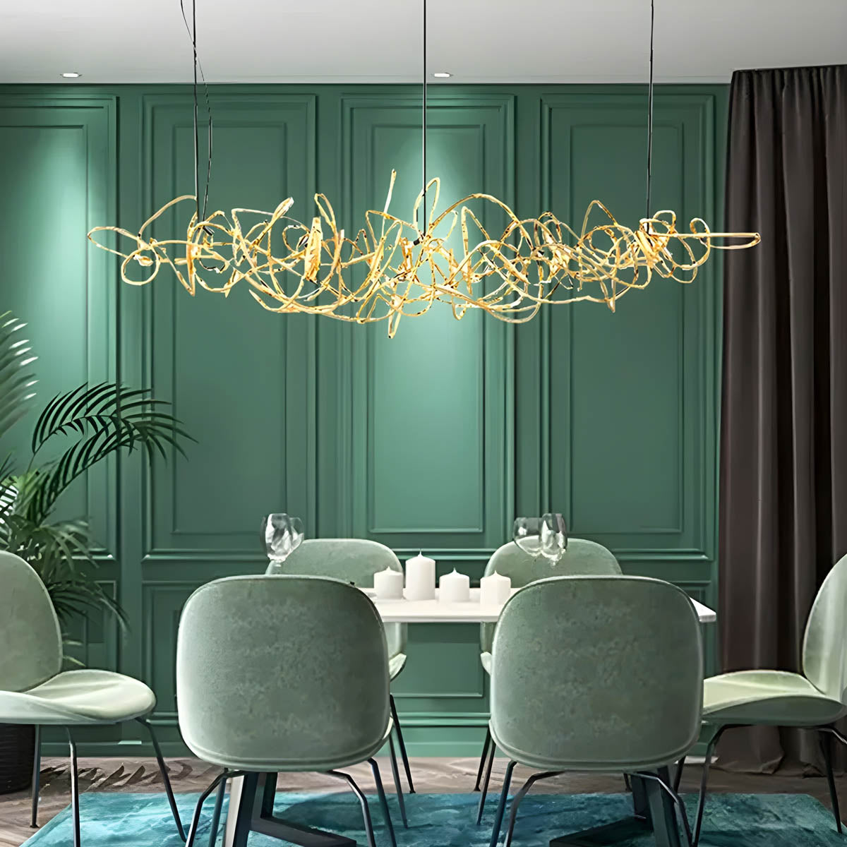 Stainless Steel Ribbon LED Chandelier 100-150 cm