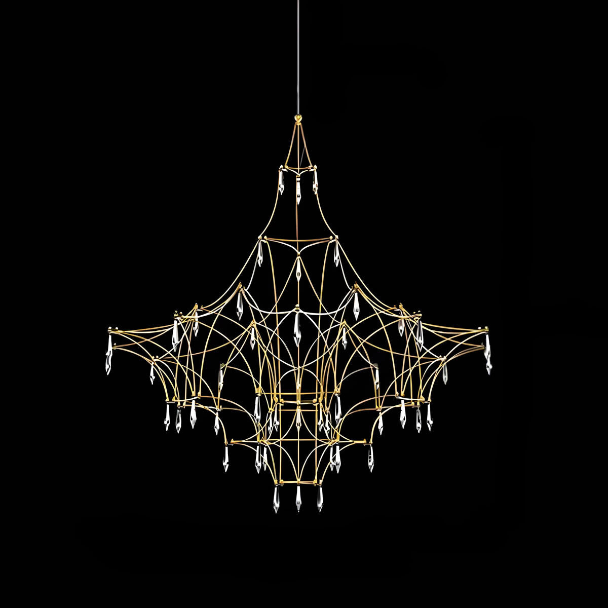 Lacework Stainless & Crystal Chandelier