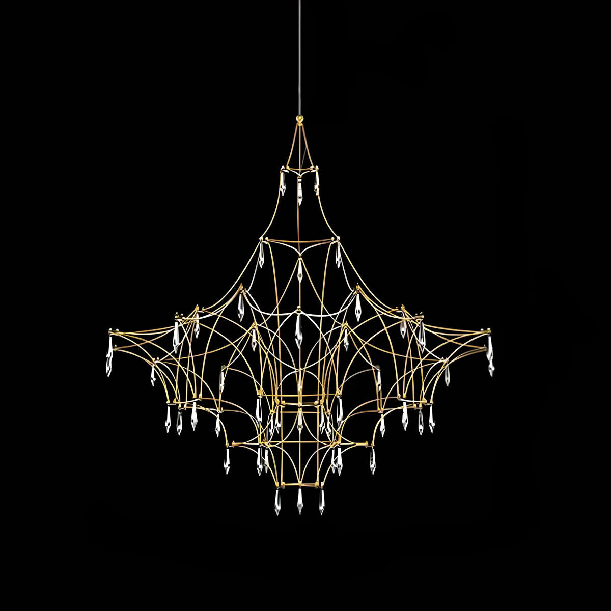 Lacework Stainless & Crystal Chandelier