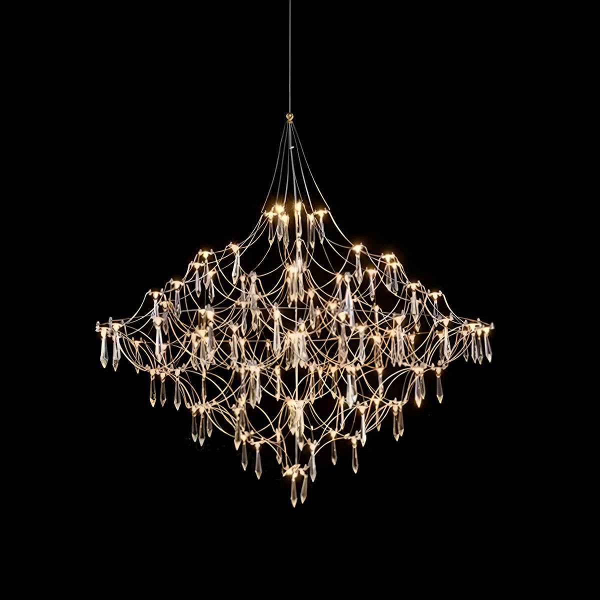 Lacework Stainless & Crystal Chandelier