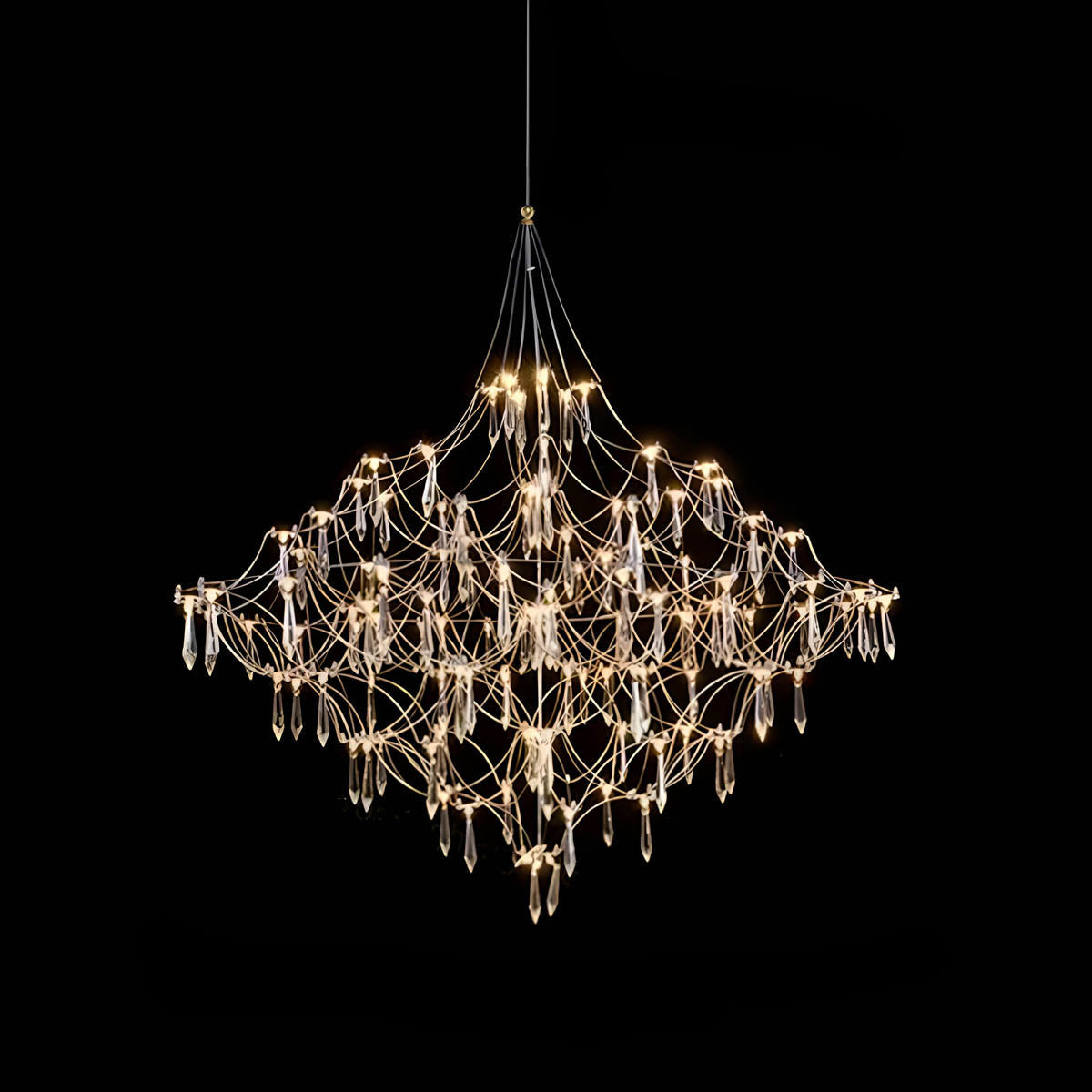 Lacework Stainless & Crystal Chandelier