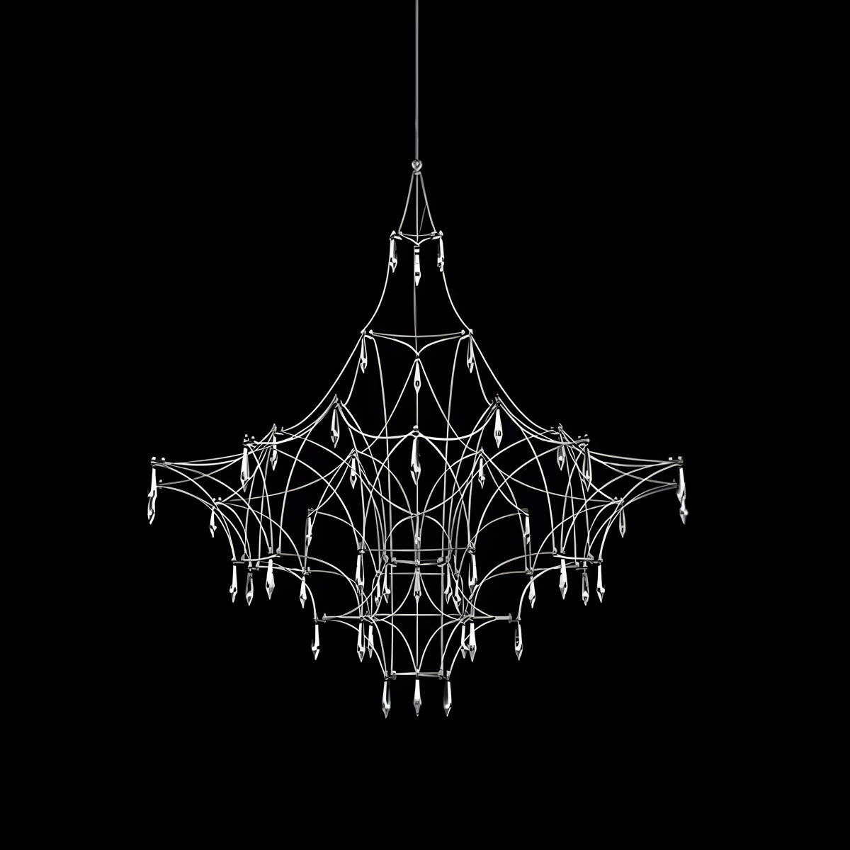 Lacework Stainless & Crystal Chandelier