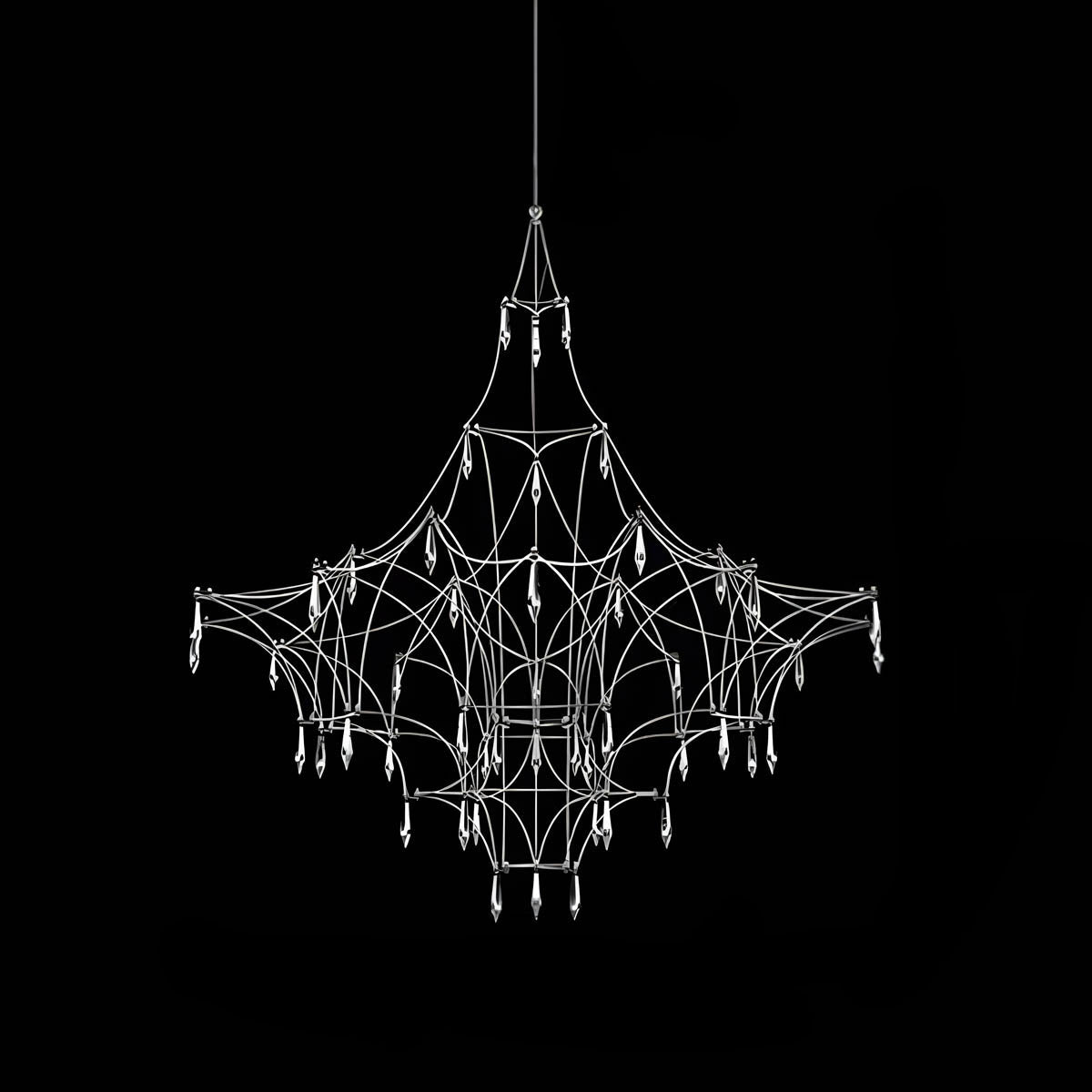 Lacework Stainless & Crystal Chandelier