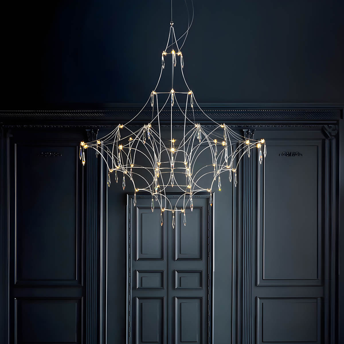 Lacework Stainless & Crystal Chandelier