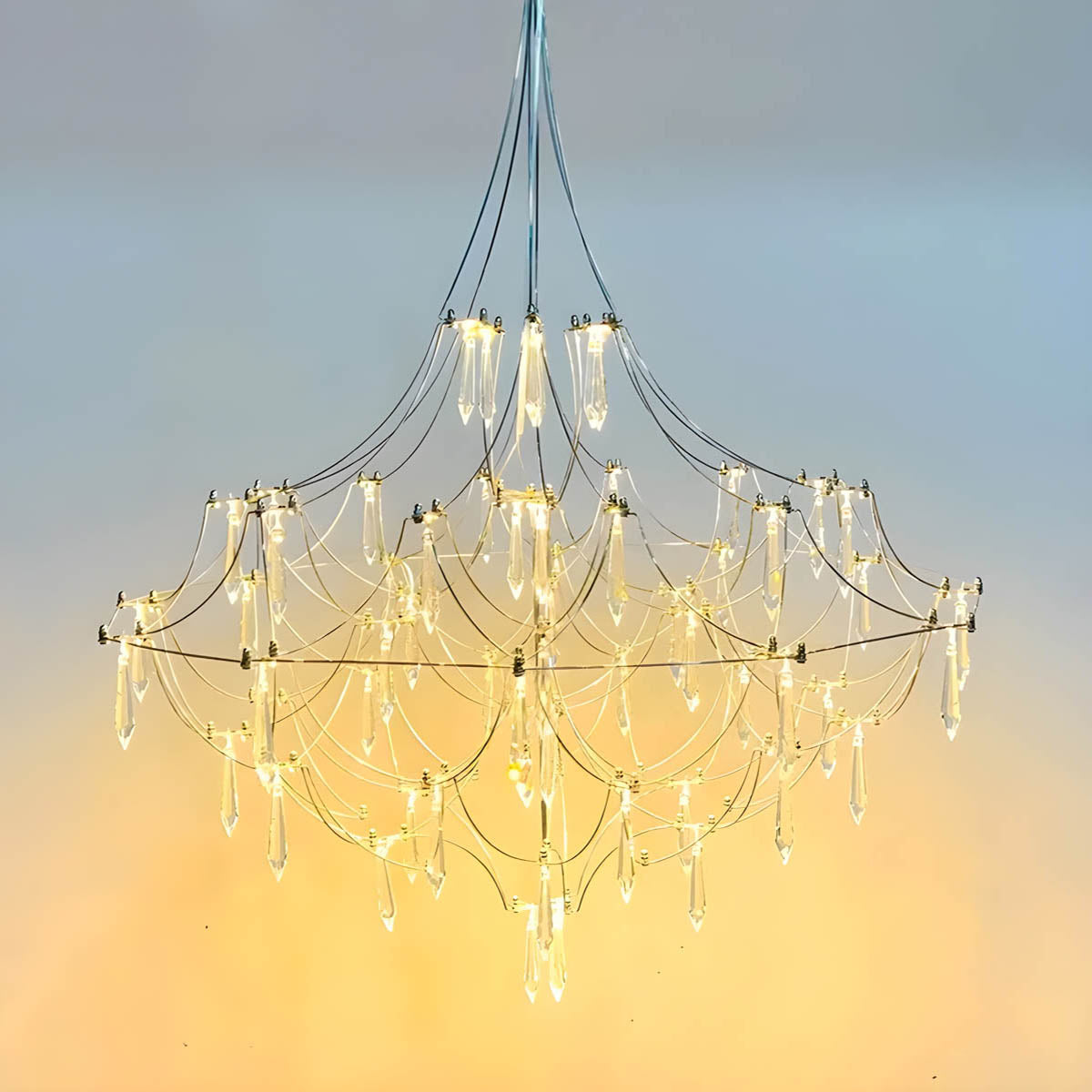 Lacework Stainless & Crystal Chandelier