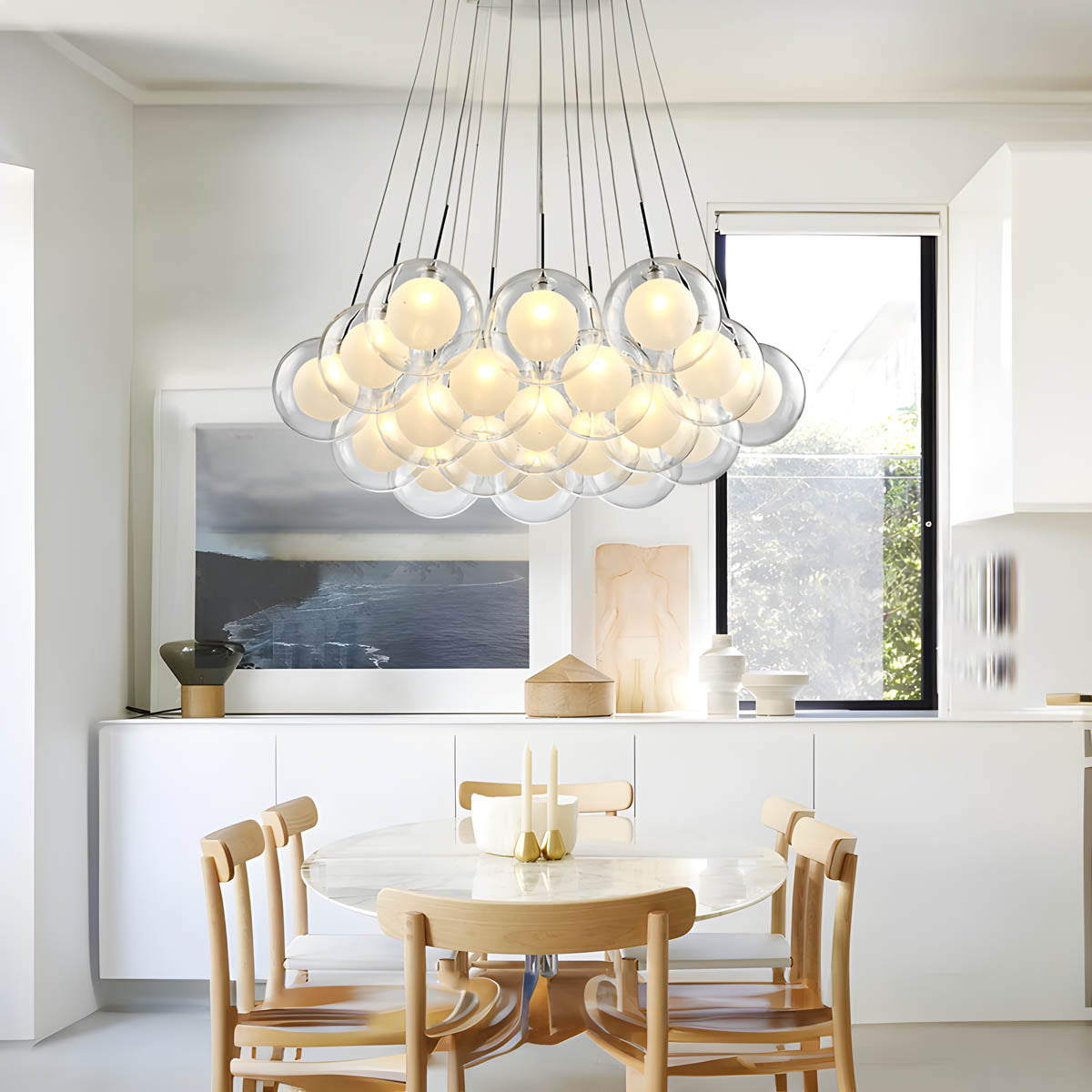 Modern Glass Bubble Pendant Chandelier