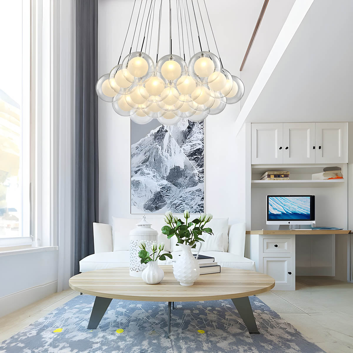 Modern Glass Bubble Pendant Chandelier