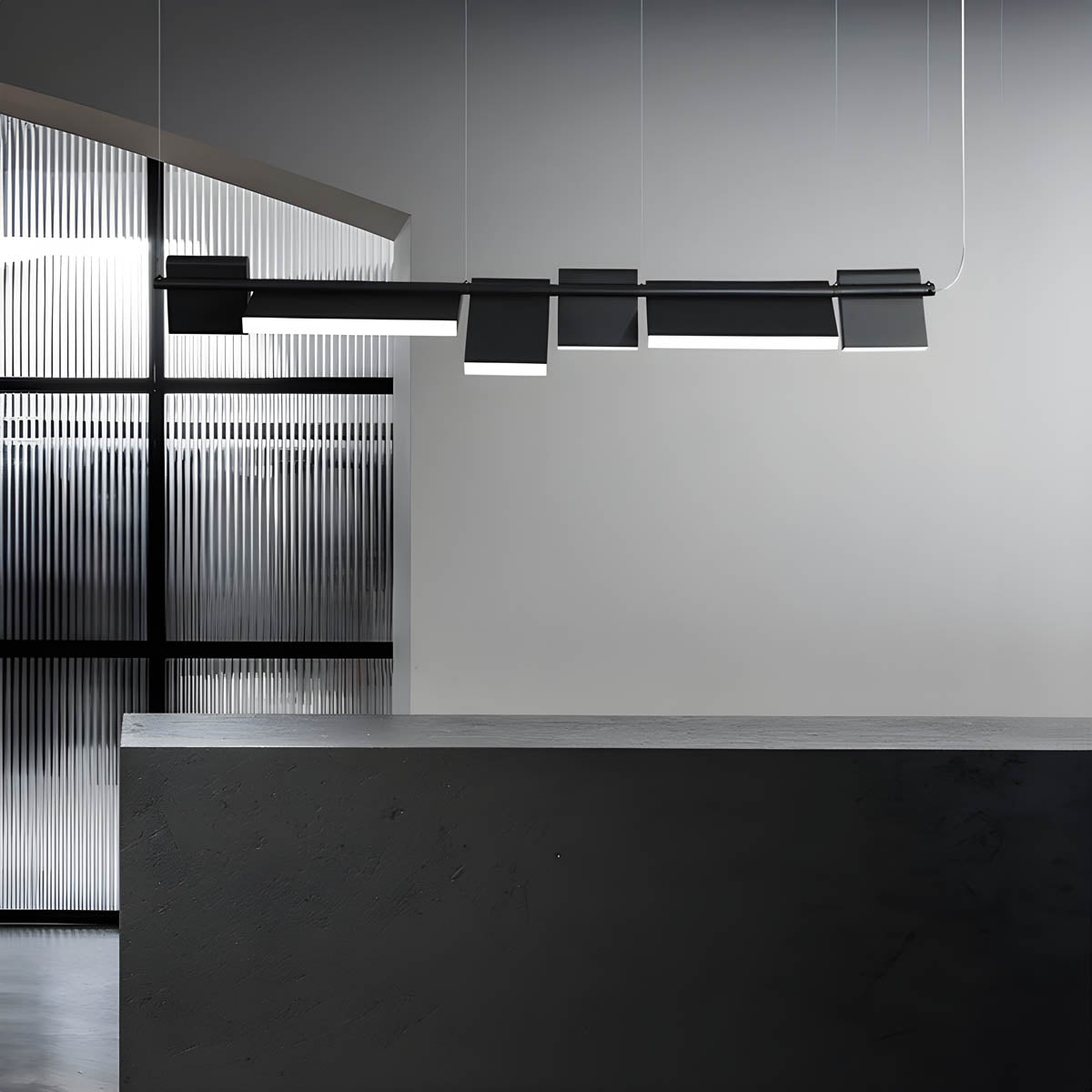 Rotatable Multi-Head Iron LED Semi-Flush Ceiling Light