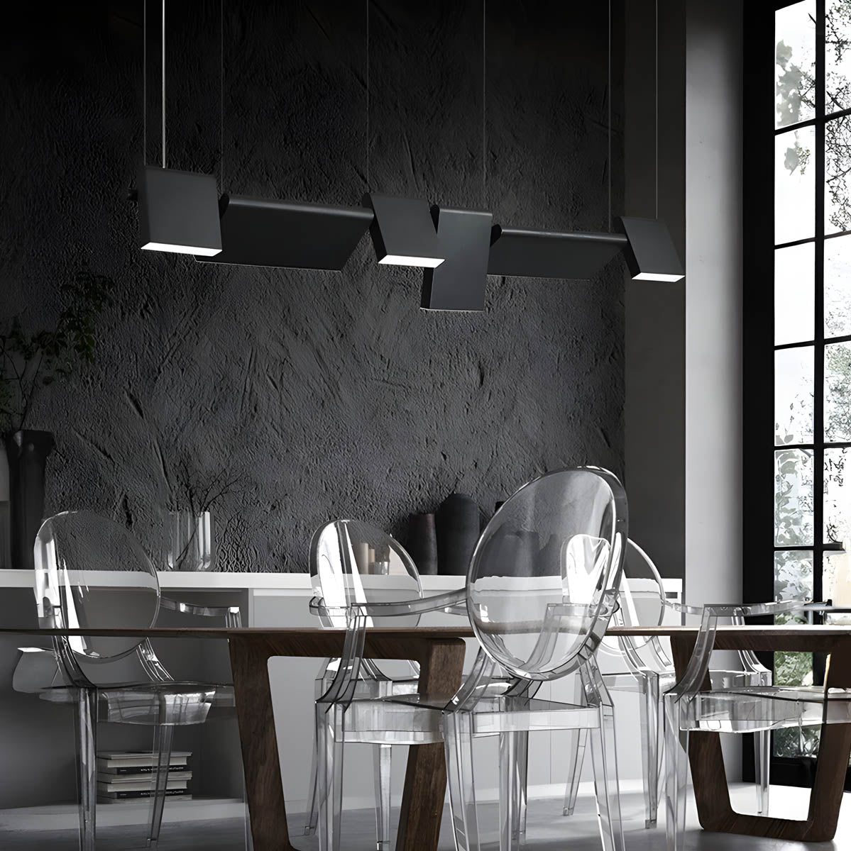 Rotatable Multi-Head Iron LED Semi-Flush Ceiling Light