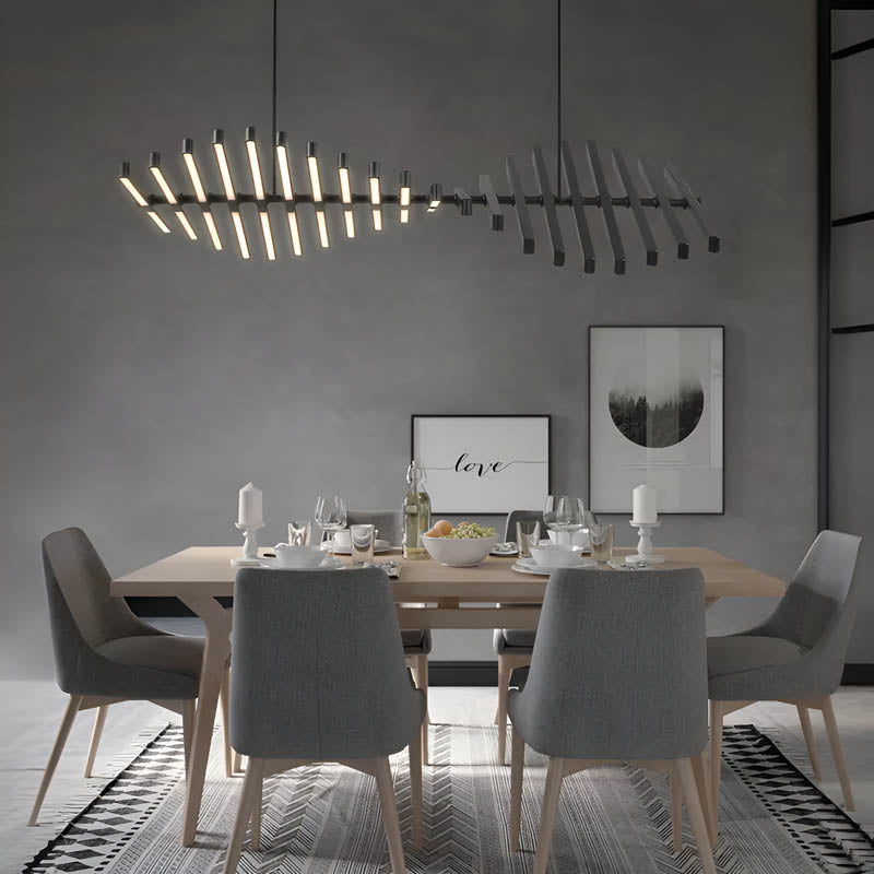 Modular Multi-Head Remote-Controlled Semi-Flush Mount LED Chandelier