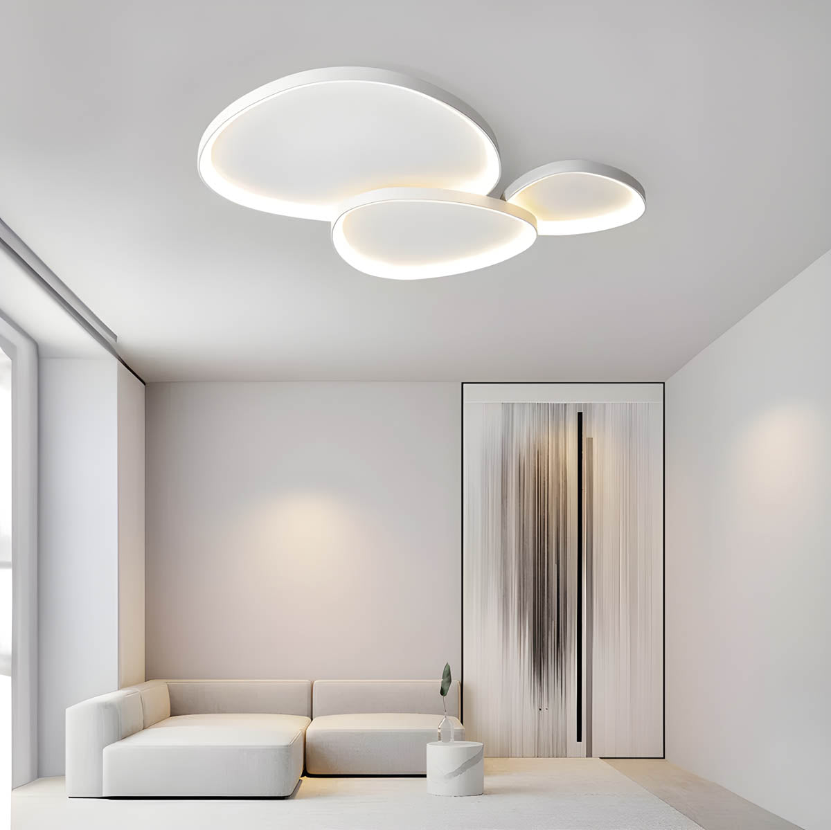 Iron semi-flush ceiling lamp