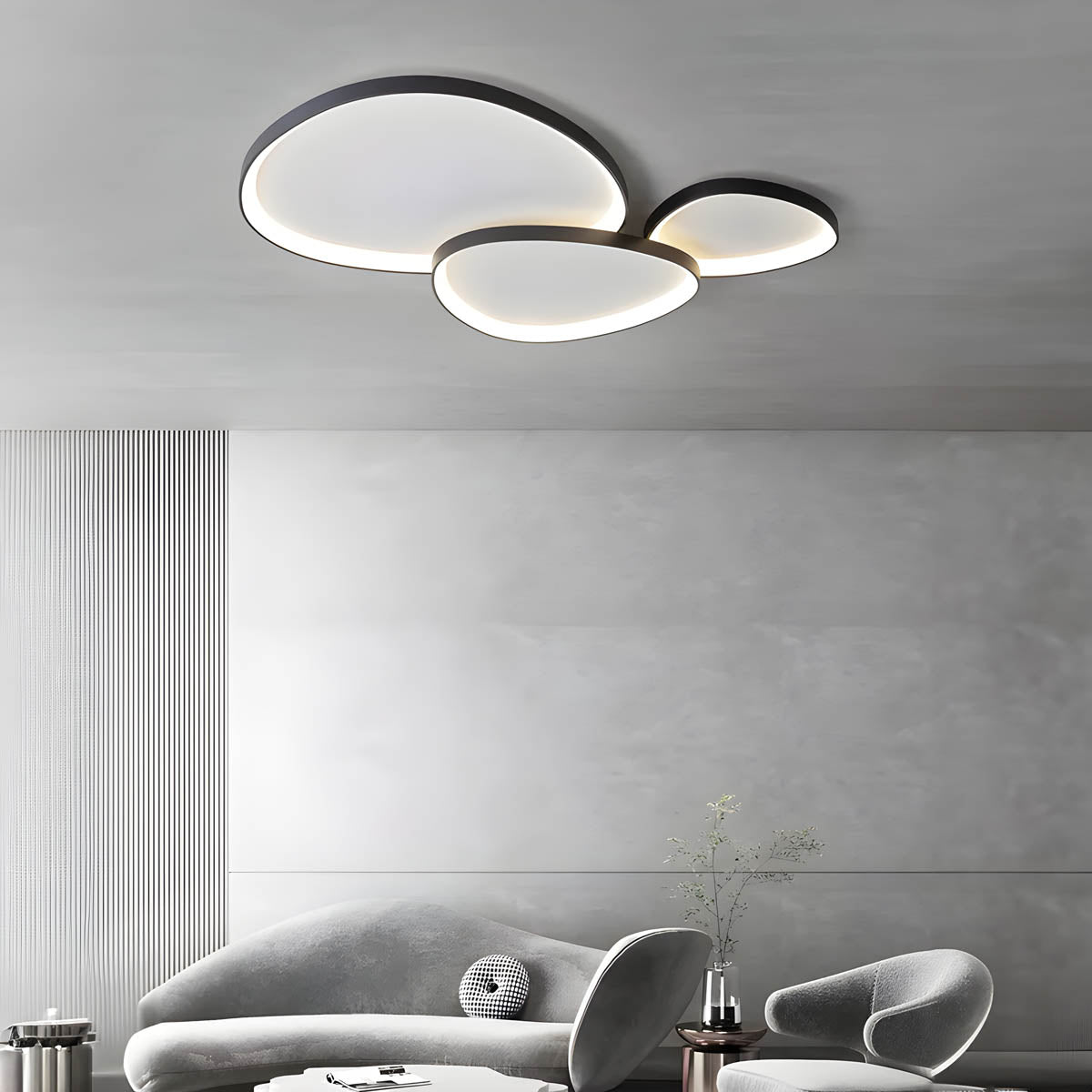 Iron semi-flush ceiling lamp