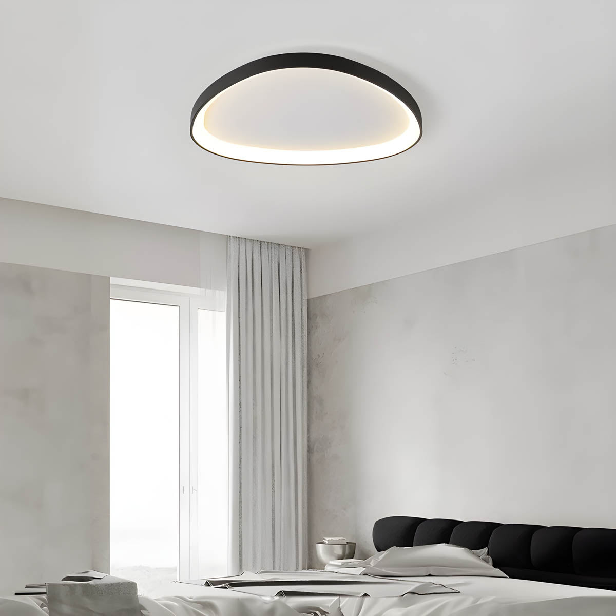 Iron semi-flush ceiling lamp
