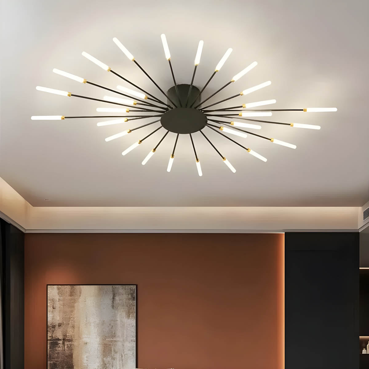 Aluminium and Acrylic LED Semi-Flush Chandelier